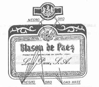 Imagen de BLASON DE PAEZ PRODUCIDO Y EMBOTELLADO EN ESPAÑA POR LUIS PAEZ, S.A