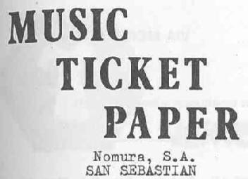 Imagen de MUSIC TICKET PAPER