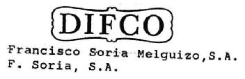 Imagen de DIFCO - FRANCISCO SORIA MELGUIZO, S.A.; F. SORIA, S.A