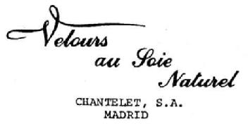 Imagen de VELOURS AU SOIE NATUREL CHANTELET, S.A. MADRID