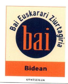 Imagen de BAI EUSKARARI ZIURTAGIRIA BAI BIDEAN KONTSEILUA