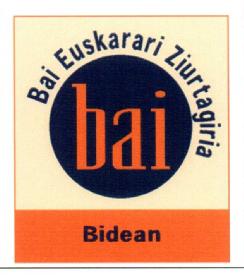 Imagen de BAI EUSKARARI ZIURTAGIRIA BAI BIDEAN