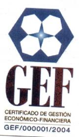 Imagen de GEF CERTIFICADO DE GESTION ECONOMICO-FINANCIERA GEF/000001/2004
