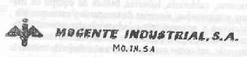 Imagen de MOGENTE INDUSTRIAL,S.A. MO IN SA