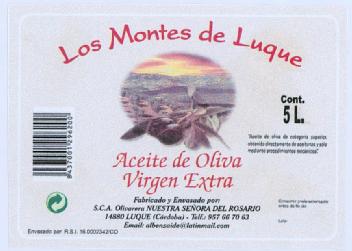 Imagen de LOS MONTES DE LUQUE ACEITE DE OLIVA VIRGEN EXTRA