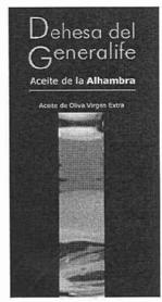 Imagen de DEHESA DEL GENERALIFE ACEITE DE LA ALHAMBRA ACEITE DE OLIVA VIRGEN EXTRA