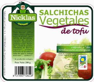 Imagen de CHEFRANZ NICKLAS SALCHICHAS VEGETALES DE TOFU