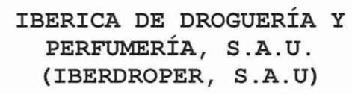 Imagen de IBERICA DE DROGUERIA Y PERFUMERIA, S.A.U. (IBERDROPER, S.A.U.)