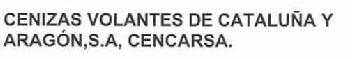 Imagen de CENIZAS VOLANTES DE CATALUÑA Y ARAGON, S.A. CENCARSA