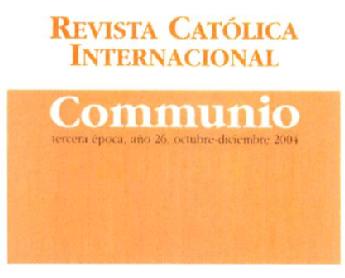 Imagen de REVISTA CATOLICA INTERNACIONAL COMMUNIO