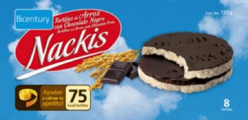 Imagen de BICENTURY TORTITAS DE ARROZ CON CHOCOLATE NEGRO NACKIS
