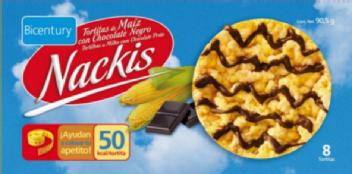 Imagen de BICENTURY TORTITAS DE MAIZ CON CHOCOLATE NEGRO NACKIS