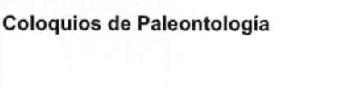Imagen de COLOQUIOS DE PALEONTOLOGIA