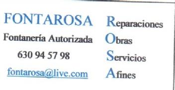 Imagen de FONTAROSA REPARACIONES OBRAS SERVICIOS AFINES FONTANERIA AUTORIZADA 630945798 FONTAROSA@LIVE.COM