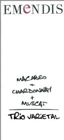 Imagen de EMENDIS MACABEO + CHARDONNAY + MUSCAT TRIO VARIETAL