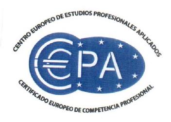 Imagen de CEPA, CENTRO EUROPEO DE ESTUDIOS PROFESIONALES APLICADOS CERTIFICADO EUROPEO DE COMPETENCIA PROFESIONAL