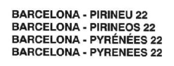 Imagen de BARCELONA-PIRINEU 22, BARCELONA-PIRINEOS 22, BARCELONA-PYRENEES 22, BARCELONA-PYRENEES 22