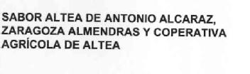 Imagen de SABOR ALTEA DE ANTONIO ALCARAZ, ZARAGOZA ALMENDRAS Y COPERATIVA AGRICOLA DE ALTEA