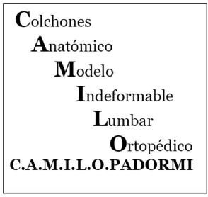 Imagen de COLCHONES ANATOMICO MODELO INDEFORMABLE LUMBAR ORTOPEDICO C.A.M.I.L.O. PADORMI