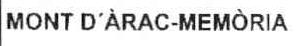 Imagen de MONT D\'ARAC-MEMORIA