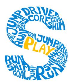 Imagen de S PLAY SCORE DRIVE SWIM GOAL JUMP RUN