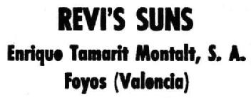 Imagen de REVI\'S SUNS - ENRIQUE TAMARIT MONTALT, S.A., FOYOS (VALENCIA)