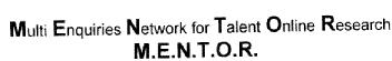 Imagen de MULTI ENQUIRIES NETWORK FOR TALENT ONLINE RESEARCH M.E.N.T.O.R