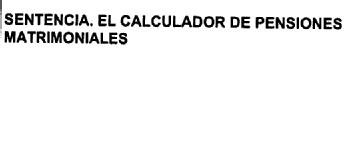 Imagen de SENTENCIA. EL CALCULADOR DE PENSIONES MATRIMONIALES