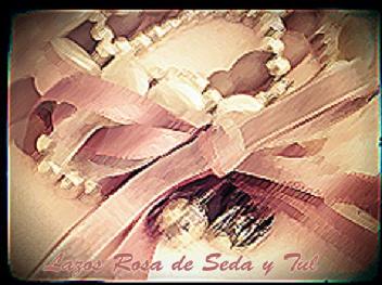 Imagen de LAZOS ROSA DE SEDA Y TUL