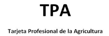 Imagen de TPA TARJETA PROFESIONAL DE LA AGRICULTURA