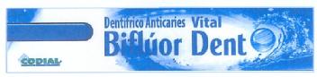 Imagen de CODIAL DENTIFRICO ANTICARIES VITAL BIFLUOR DENT