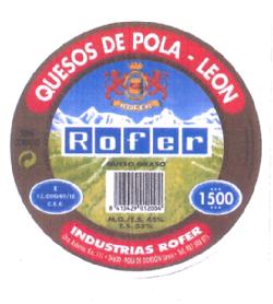 Imagen de QUESOS ROFER QUESOS DE POLA - LEON ROFER QUESO GRASO INDUSTRIAL ROFER