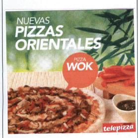 Imagen de NUEVAS PIZZAS ORIENTALES PIZZA WOK TELEPIZZA