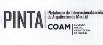 Imagen de PINTA PLATAFORMA DE INTERNACIONALIZACION DE ARQUITECTOS DE MADRID COAM COLEGIO OFICIAL ARQUITECTOS DE MADRID