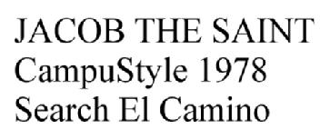Imagen de JACOB THE SAINT CAMPUSTYLE 1978 SEARCH EL CAMINO