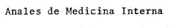Imagen de ANALES DE MEDICINA INTERNA