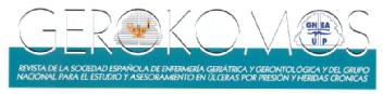 Imagen de GEROKOMOS GNEAUP REVISTA DE LA SOCIEDAD ESPAÑOLA DE ENFERMERIA GERIATRICA Y GERONTOLOGICA Y DEL GRUPO NACIONAL PARA EL ESTUDIO Y ASESORAMIENTO DE ULCERAS POR PRESION Y HERIDAS CRONICAS
