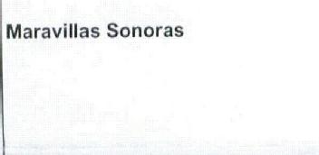Imagen de MARAVILLAS SONORAS