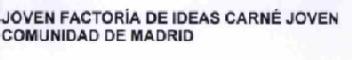 Imagen de JOVEN FACTORIA DE IDEAS CARNE JOVEN COMUNIDAD DE MADRID