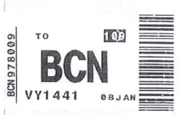 Imagen de TO BCN BCN 978009 VY1441 08JAN 109