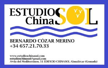 Imagen de ESTUDIOS CHINASOL BERNARDO COZAR MERINO +34657.21.70.33 WWW.ESTUDIOSCHINASOL.COM ESTUDIOSCHINASOL@GMAIL.COM AVDA DEL MEDITERRANEO, 51 EDIFICIO CHINASOL ALMUÑECAR (GRANADA)