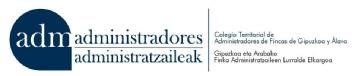 Imagen de ADM ADMINISTRADORES ADMINISTRATZAILEAK COLEGIO TERRITORIAL DE ADMINISTRADORES DE FINCAS DE GIPUZCOA Y ÁLAVA GIPUZKOAKO ETA ARABAKO FINKA ADMINISTRATZAILEEN LURRUALDE ELKARGOA