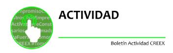Imagen de ACTIVIDAD Boletín Actividad CREEX
