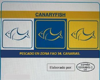 Imagen de CANARYFISH PESCADO EN ZONA FAO 34.CANARIAS ELABORADO POR ESPAÑA 12.20046/GC CE