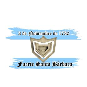 Imagen de Escudo fuerte de santa barbara con 12 picos y bandera linense de fondo