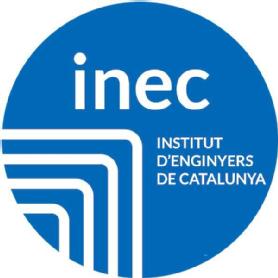 Imagen de Compuesto por la marca (círculo en azul pantone 0069B7) y logotipo, nombre, en blanco: Institut d'Enginyers de Catalunya