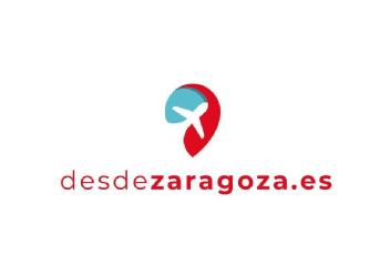 Imagen de desdezaragoza.es avion sobre fondo azul turquesa y rojo