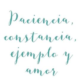 Imagen de Paciencia, constancia, ejemplo y amor
