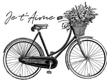 Imagen de Bicicleta vintage y frase Je t'Aime