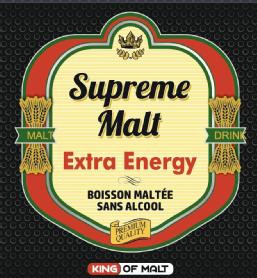 Imagen de SUPREME MALT EXTRA ENERGY MALT DRINK BOISSON MALTÉE SANS ALCOOL PREMIUM QUALITY KING OF MALT